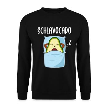 Lustige Avocado Schlafende Frucht Beere Geschenk - Unisex Pullover - Schwarz - Vorne - Alina (178cm) & Michal (187cm)