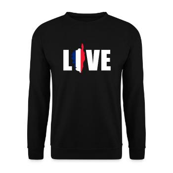 Korsika Liebhaber Motiv Frankreich Urlaub Geschenk - Unisex Pullover - Schwarz - Vorne - Alina (178cm) & Michal (187cm)