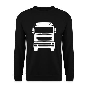 LKW-Fahrer Fernfahrer Lkw Fahrer Geschenk - Unisex Pullover - Schwarz - Vorne - Alina (178cm) & Michal (187cm)