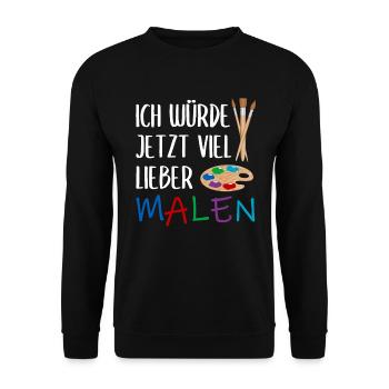 Malerei Kunst Künstler Lustiger Spruch Geschenk - Unisex Pullover - Schwarz - Vorne - Alina (178cm) & Michal (187cm)