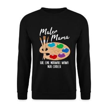 Maler Mama Malerei Kunst Künstler Spruch Geschenk - Unisex Pullover - Schwarz - Vorne - Alina (178cm) & Michal (187cm)
