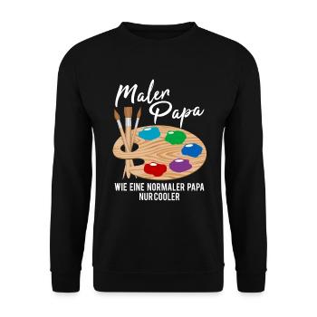 Maler Papa Malerei Kunst Künstler Spruch Geschenk - Unisex Pullover - Schwarz - Vorne - Alina (178cm) & Michal (187cm)