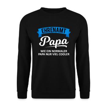 Ehrenamt Papa Spruch Ehrenamtler Geschenk - Unisex Pullover - Schwarz - Vorne - Alina (178cm) & Michal (187cm)