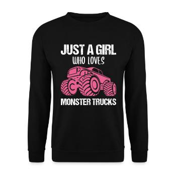 Monster Truck Monster Truck Fans Girl Gift - Unisex Sweatshirt - black - Front - Alina (178cm) & Michal (187cm)