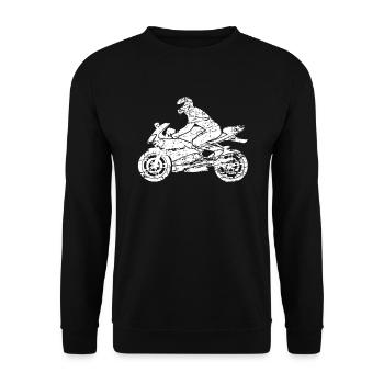 Motorcyclist With Motorcycle Helmet Motorcycle Gift - Unisex Sweatshirt - black - Front - Alina (178cm) & Michal (187cm)