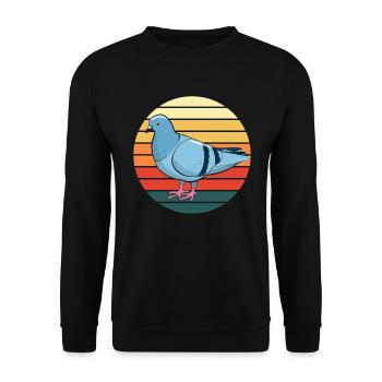 Pigeon Pigeon Fancier Retro Vintage Cadeau - Sweat-shirt Unisexe - noir - Devant - Alina (178cm) & Michal (187cm)