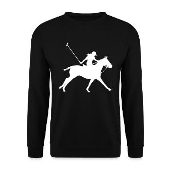 Polo Sport Rider Cadeau équestre - Sweat-shirt Unisexe - noir - Devant - Alina (178cm) & Michal (187cm)