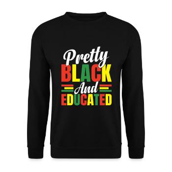 Pretty Black And Educated - Unisex Sweatshirt - black - Front - Alina (178cm) & Michal (187cm)