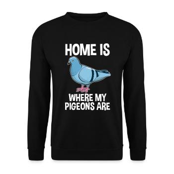 Pigeon Pigeon Lovers Quote Gift - Unisex Sweatshirt - black - Front - Alina (178cm) & Michal (187cm)