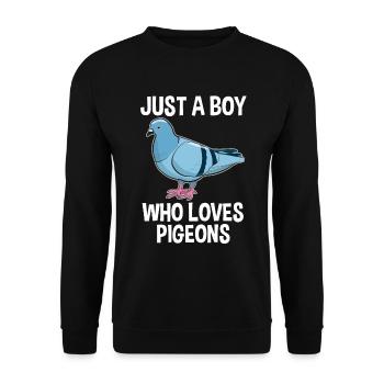 Pigeon Pigeon Lovers Saying Gift Boy - Unisex Sweatshirt - black - Front - Alina (178cm) & Michal (187cm)
