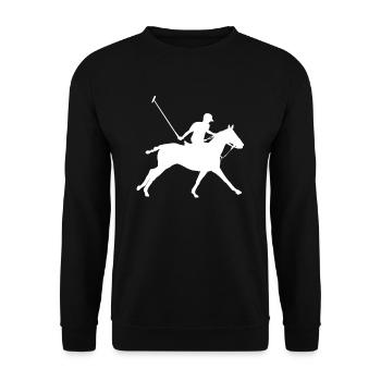 Polo Sport Reiter Reitsport Geschenk Herren - Unisex Pullover - Schwarz - Vorne - Alina (178cm) & Michal (187cm)