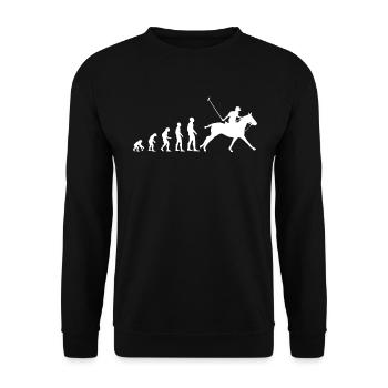 Polo Sport Reiter Evolution Reitsport Geschenk - Unisex Pullover - Schwarz - Vorne - Alina (178cm) & Michal (187cm)
