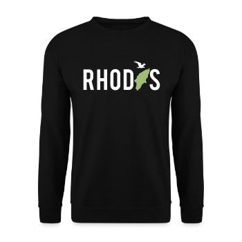 Rhodos Insel Karte Griechenland Urlaub Geschenk - Unisex Pullover - Schwarz - Vorne - Alina (178cm) & Michal (187cm)