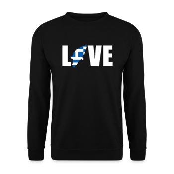 Rhodos Karte Griechische Insel Urlaub Geschenk - Unisex Pullover - Schwarz - Vorne - Alina (178cm) & Michal (187cm)
