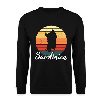 Sardinia Island Italy Holiday Retro Gift - Unisex Sweatshirt - black - Front - Alina (178cm) & Michal (187cm)