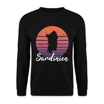 Sardinia Island Italy Holiday Retro Gift - Unisex Sweatshirt - black - Front - Alina (178cm) & Michal (187cm)