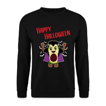 Avocado Vampire Funny Halloween Gift - Unisex Sweatshirt - black - Front - Alina (178cm) & Michal (187cm)