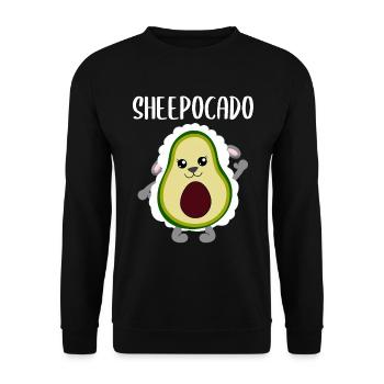 Avocado Sheep Funny Vegetable Fruit Gift - Unisex Sweatshirt - black - Front - Alina (178cm) & Michal (187cm)
