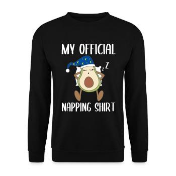 My Official Nap Shirt Avocado Gift - Unisex Sweatshirt - black - Front - Alina (178cm) & Michal (187cm)