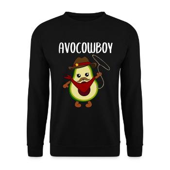Avocado Cowboy Funny Vegetable Fruit Gift - Unisex Sweatshirt - black - Front - Alina (178cm) & Michal (187cm)