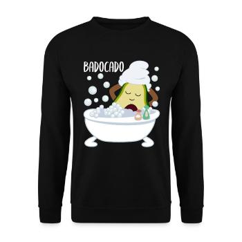 Avocado In Badewanne Lustiges Gemüse Obst Geschenk - Unisex Pullover - Schwarz - Vorne - Alina (178cm) & Michal (187cm)