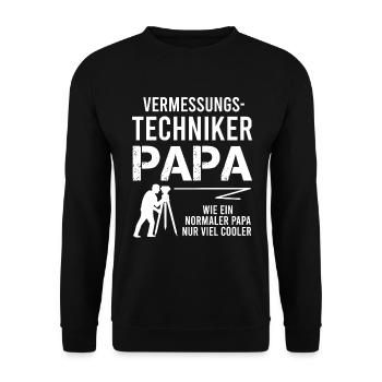 Vermessungstechniker Papa Spruch Geschenk Herren - Unisex Pullover - Schwarz - Vorne - Alina (178cm) & Michal (187cm)