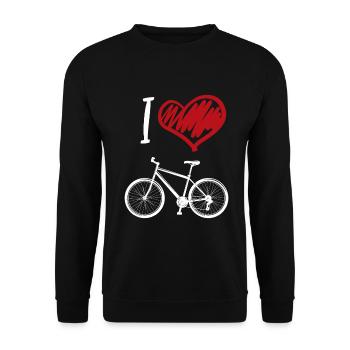Ich liebe Fahrrad fahren - Unisex Pullover - Schwarz - Vorne - Alina (178cm) & Michal (187cm)