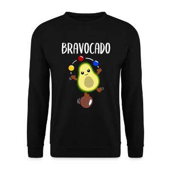 Avocado Jongleur Lustiges Gemüse Obst Geschenk - Unisex Pullover - Schwarz - Vorne - Alina (178cm) & Michal (187cm)