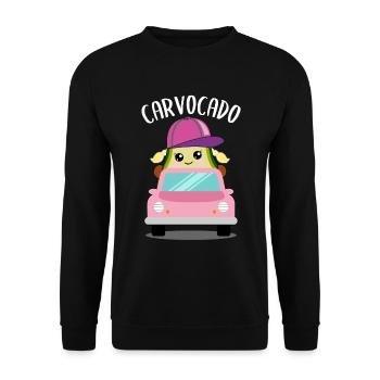 Avocado in Car Funny Vegetable Fruit Gift - Unisex Sweatshirt - black - Front - Alina (178cm) & Michal (187cm)