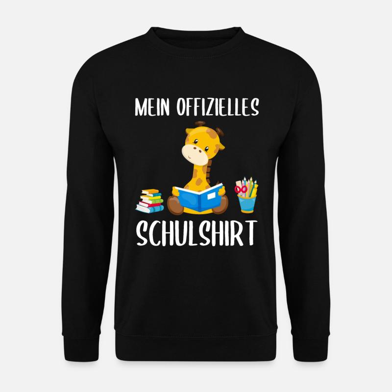 Giraffe Schulshirt Schulbeginn Schule Geschenk - Unisex Pullover - Schwarz