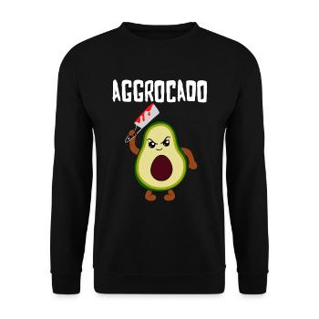 Böse Avocado Lustiges Gemüse Obst Geschenk - Unisex Pullover - Schwarz - Vorne - Alina (178cm) & Michal (187cm)