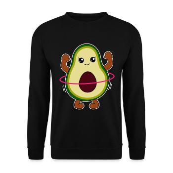 Avocado with Hulahooping Gift - Unisex Sweatshirt - black - Front - Alina (178cm) & Michal (187cm)