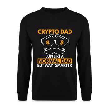 Crypto Dad Like a Normal Daddy but Much Cooler - Unisex Sweatshirt - black - Front - Alina (178cm) & Michal (187cm)