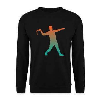 Boomerang Throwing Sports Boomerang Thrower Gift - Unisex Sweatshirt - black - Front - Alina (178cm) & Michal (187cm)