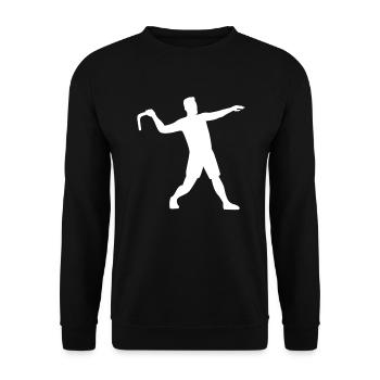 Bumerang Werfen Sportbumerang Werfer Geschenk - Unisex Pullover - Schwarz - Vorne - Alina (178cm) & Michal (187cm)