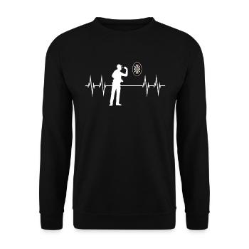 Darts Darts Player ECG Line Darts Jeu Cadeau - Sweat-shirt Unisexe - noir - Devant - Alina (178cm) & Michal (187cm)