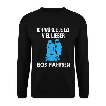 Bobfahren Lustiger Spruch Bobfahrer Geschenk - Unisex Pullover - Schwarz - Vorne - Alina (178cm) & Michal (187cm)