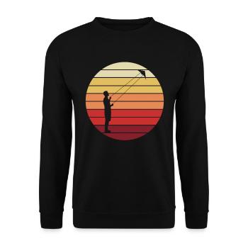 Hang Gliding Kite Flying Retro Gift - Unisex Sweatshirt - black - Front - Alina (178cm) & Michal (187cm)