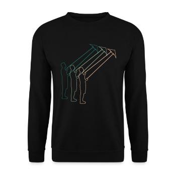 Hang Gliding Kite Flying Retro Gift - Unisex Sweatshirt - black - Front - Alina (178cm) & Michal (187cm)
