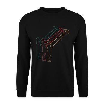 Hang Gliding Kite Flying Retro Gift - Unisex Sweatshirt - black - Front - Alina (178cm) & Michal (187cm)