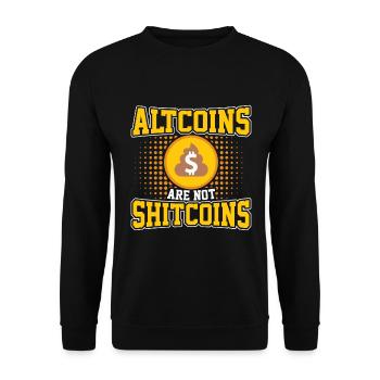 Altcoins Sind Keine Shitcoins - Unisex Pullover - Schwarz - Vorne - Alina (178cm) & Michal (187cm)