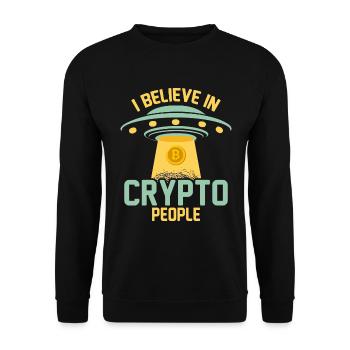 Je crois aux gens de la cryptographie - Sweat-shirt Unisexe - noir - Devant - Alina (178cm) & Michal (187cm)