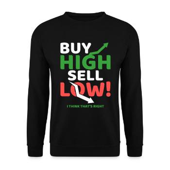Hoch Kaufen Niedrig Verkaufen! - Unisex Pullover - Schwarz - Vorne - Alina (178cm) & Michal (187cm)