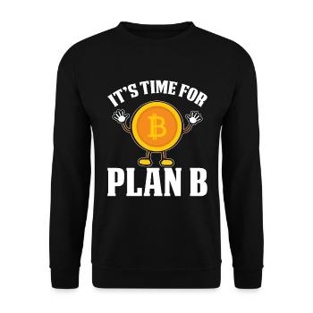 Es Ist Zeit Für Den Plan Bitcoin - Unisex Pullover - Schwarz - Vorne - Alina (178cm) & Michal (187cm)