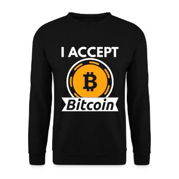 J’accepte Bitcoin - Crypto - Sweat-shirt Unisexe - noir - Devant - Alina (178cm) & Michal (187cm)
