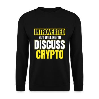 Introverti mais prêt à discuter crypto - Sweat-shirt Unisexe - noir - Devant - Alina (178cm) & Michal (187cm)