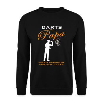 Darts Papa Spruch Dartspieler Darts Fans Geschenk - Unisex Pullover - Schwarz - Vorne - Alina (178cm) & Michal (187cm)