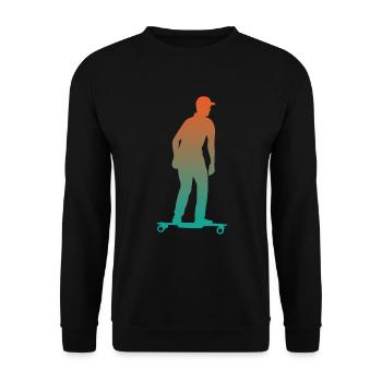 E-Skateboard Elektro-Skateboard Skater Geschenk - Unisex Pullover - Schwarz - Vorne - Alina (178cm) & Michal (187cm)