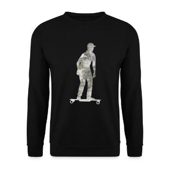 E-Skateboard Elektro-Skateboard Skater Geschenk - Unisex Pullover - Schwarz - Vorne - Alina (178cm) & Michal (187cm)