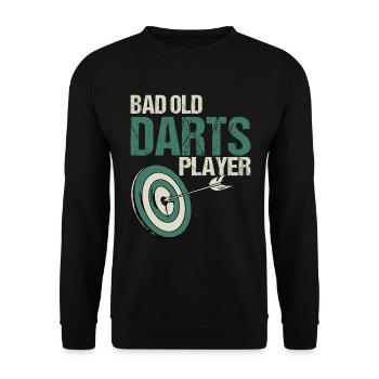 Bad Old Darts Player - Darts - Unisex Sweatshirt - black - Front - Alina (178cm) & Michal (187cm)